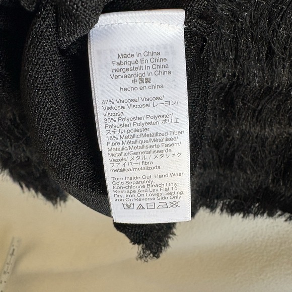 J crew Fringe‎ cardigan in metallic yarn Womens Large Black Metallic - Picture 10 of 11